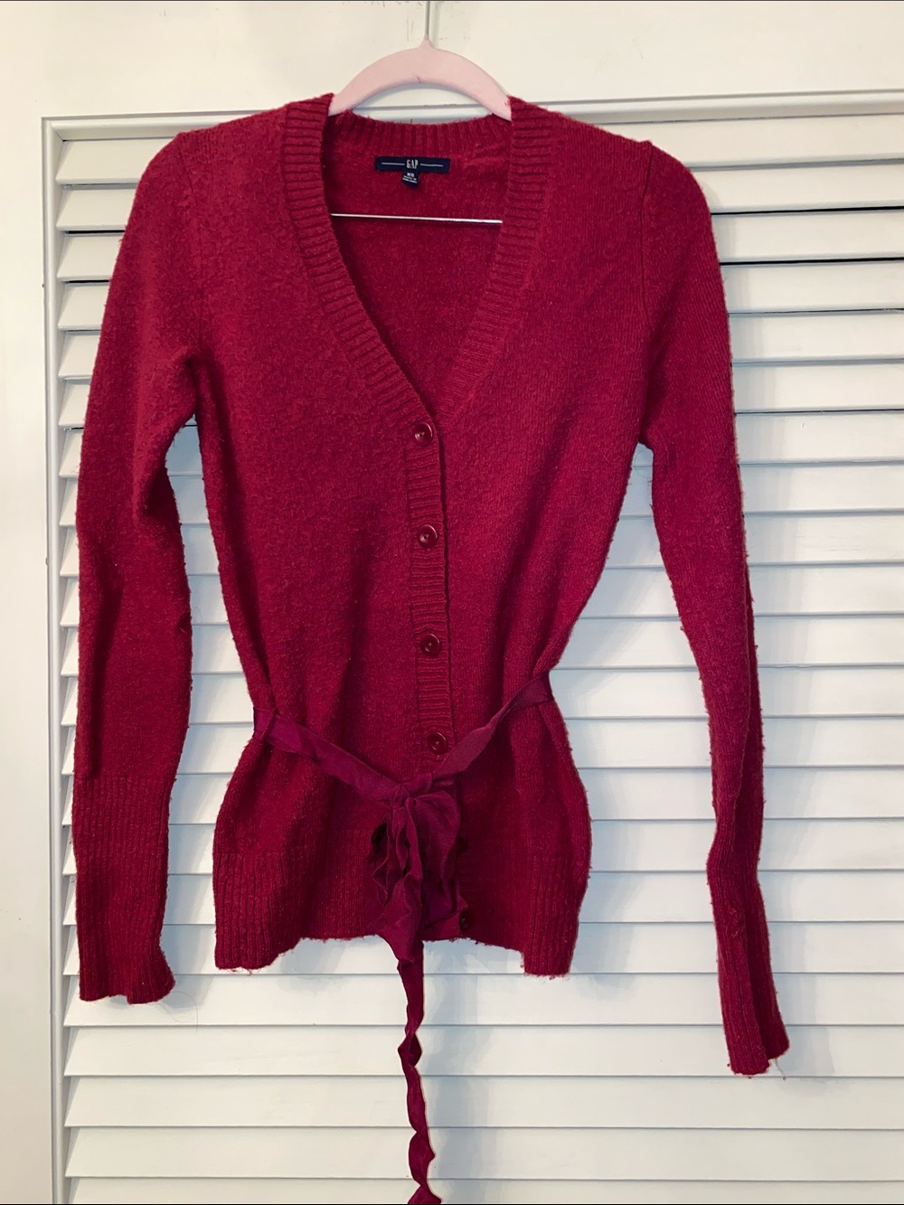 Gap Pink Slim Stretch Belted Cardigan